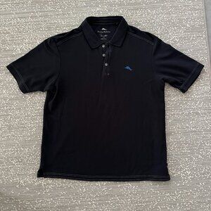Tommy Bahama Supima Black Polo Shirt Size L/G